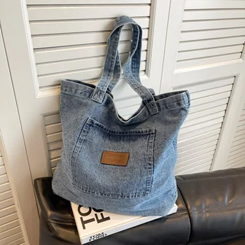 Высококачественная джинсовая женская сумка через плечо, роскошные женские сумки, холщовая сумка для покупок, дизайнерская сумка-мессенджер для покупок  5
