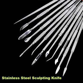 Глиняный инструмент из нержавеющей стали, глиняный нож, разделочный нож с двойной головкой  3