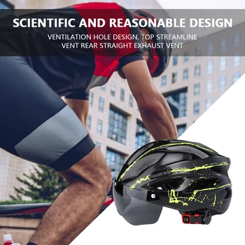 Гоночный Велосипедный Шлем Для Верховой Езды Ветрозащитные Очки MTB Велосипедный Шлем Дышащий Регулируемый Прочный Легкий для Наружного Оборудования  5