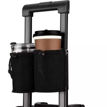 Держатель для дорожных стаканов для багажа, прочная сумка для напитков в свободной руке, держатель для дорожных стаканов, сумка для хранения подходит для всех ручек чемодана  5