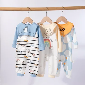 Детская Одежда Комбинезоны Для Новорожденных Детская Весенняя Одежда Пижамы Детская Одежда Для Ползания Супер Милая Верхняя Одежда  5
