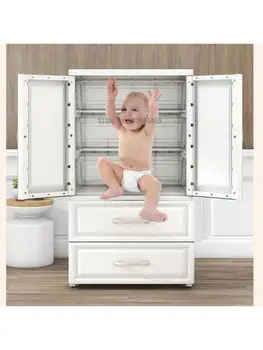 Детский шкаф для одежды для спальни для маленьких мальчиков шкаф для хранения одежды в сборе пластиковая маленькая дверца шкафа  4