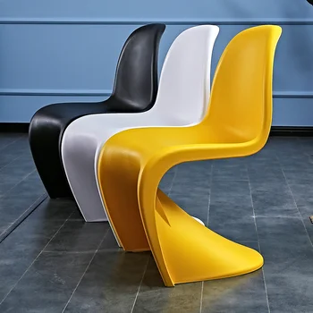 Дизайнерский скандинавский минимализм, Штабелируемый Досуг, Креативная сетка для переговоров на открытом воздухе, Красный пластиковый S-образный Обеденный стол Pandong, стулья  5