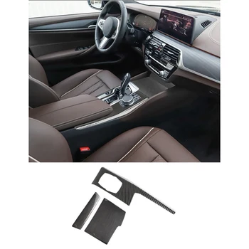 Для -BMW 5 Серии G30 2018-2022 Мультимедийная панель центральной консоли автомобиля, Ручка, накладка, рамка, Наклейка, Аксессуары, карбон  5