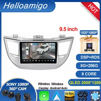 Для Hyundai Tucson 3 2014-2018 2 Din Android 13 Автомобильный радиоприемник Мультимедийный видеоплеер Navi GPS DVD головное устройство SWC БЕЗ DVD  5
