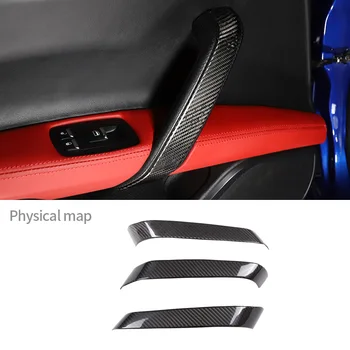 Для Maserati Ghibli 2014-2022, внутренняя дверная ручка автомобиля из настоящего углеродного волокна, Защитная наклейка на подлокотник, аксессуары для интерьера автомобиля  5