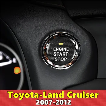 Для Toyota Land Cruiser Крышка кнопки запуска и остановки двигателя автомобиля Наклейка из настоящего углеродного волокна 2007 2008 2009 2010 2011 2012  4