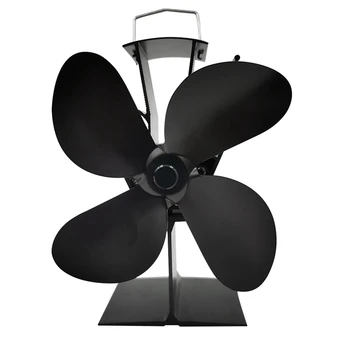 Для вентилятора дровяной печи небольшого размера с 4 лопастями, каминные вентиляторы с тепловым приводом, черный TP2004-4  5