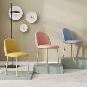 Домашний стул со спинкой, современный минималистичный рабочий стул, обеденные столы и стулья в скандинавском стиле, для спальни девочек, легкое роскошное кресло для макияжа  5