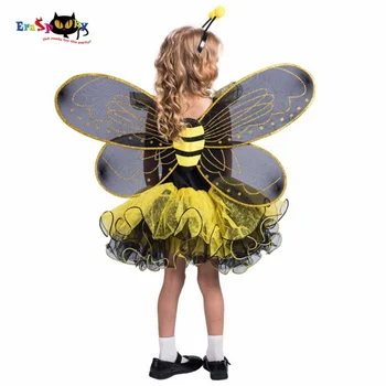 Желтое платье шмеля с крыльями, костюм на Хэллоуин для детей, косплей для рождественской вечеринки, маскарадный костюм для девочек Love Live  5