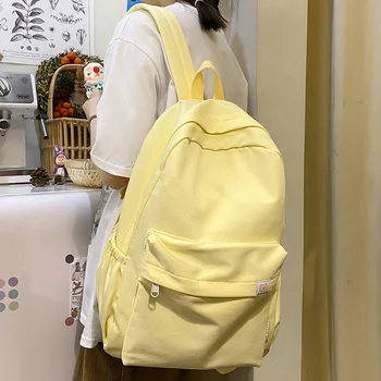 Женская модная сумка для колледжа Kawaii, классная школьная сумка для девочек-подростков, студенческие женские рюкзаки из хлопчатобумажной ткани, милый женский модный рюкзак  5