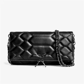 Женская сумка Zadig от роскошного дизайнерского бренда Women Wings, классические сумки, винтажные черные сумки через плечо с шипами Rocky, для вечеринок в стиле рок-коврик.  10