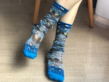 Женские носки Totem looming синего цвета из цельной пряжи  5