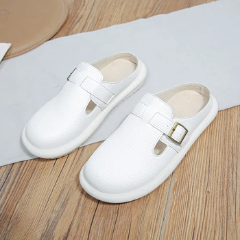 Женские полуботинки Baotou, весенне-летняя верхняя одежда, новинка 2023 года, обувь Muller на плоской подошве, удобные ленивые сандалии  5