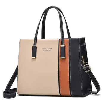 Женские сумки в стиле пэчворк, регулируемый ремень, верхняя ручка, сумки-тоутеры большой емкости, сумки через плечо, модные сумки через плечо  5