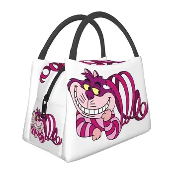 Женские сумки для ланча с изоляцией Cheshires Cat, сменный термохолодильник, сумка для ланча на работу и пикник  5