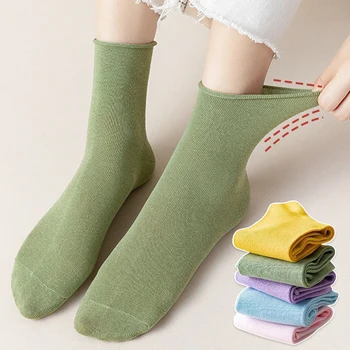 Женские тонкие свободные носки со льдом, японская мода, стиль колледжа, однотонные повседневные носки, дышащие эластичные носки высокого качества для девочек Sokken  5