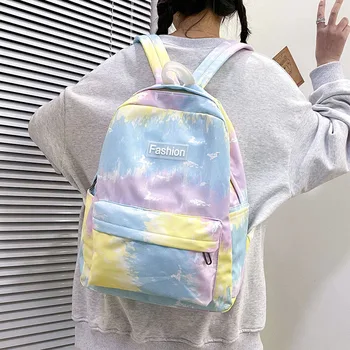 Женский нейлоновый рюкзак, повседневный классический женский рюкзак, модная женская сумка через плечо, однотонная школьная сумка для девочки-подростка 2023  5