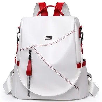 Женский рюкзак 2023, кожаная женская дорожная сумка, Большая дизайнерская сумка-трансформер, роскошный женский рюкзак, черный, Красный  5
