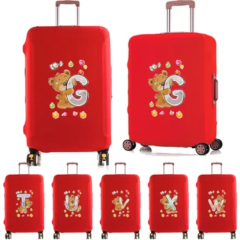 Защитный Чехол для чемодана, эластичный мешок для пыли, 18-28 дюймов, аксессуары для путешественников, защитный чехол для путешествий с буквенным принтом медведя  10