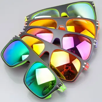 Зеркальные солнцезащитные очки со вспышкой, светоотражающие линзы, хипстерские солнцезащитные очки с резиновой отделкой, новинка  5