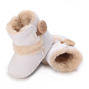 Зимние ботинки Blotona для новорожденных, ботильоны контрастного цвета с теплой плюшевой подкладкой, детская обувь для прогулок для младенцев 0-18 месяцев  5