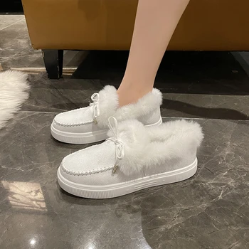 Зимой 2023 года Новые женские теплые плюшевые зимние ботинки с мягкой зимней спортивной обувью и удобной хлопчатобумажной обувью зимой  5
