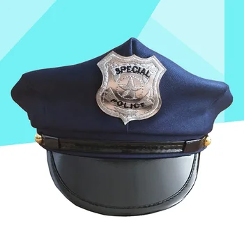 Значок Полицейской кепки, Праздничная шляпа, Синие Офицерские шляпы для детей, Европейско-американское представление на Хэллоуин  4