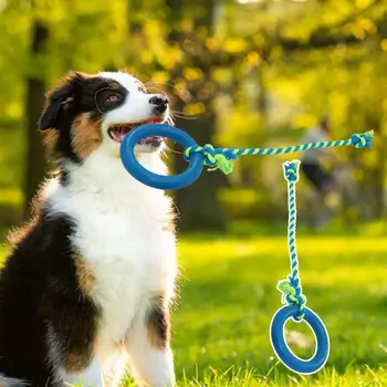 Игрушка для собак, Хорошая прочность, Чистка зубов, Удобное Креативное интерактивное обучение, Резиновая жевательная игрушка для домашних животных, веревочное кольцо для щенков  5