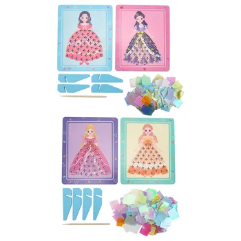 Игрушки для игры в платье принцессы, развивающие безопасные комплекты для игры в платье принцессы, подходящие по цвету, наборы для рукоделия, мелкая моторика, поделки своими руками для детей  4