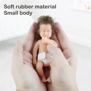 имитация куклы Реборн 12 см Новорожденный ребенок Мягкая резиновая игрушка для детей 7-14 лет Подгузник-соска  5