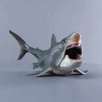 Имитация морской жизни Дикий Мегалодон Китовая акула Модель фигурки ПВХ Океан Морское животное Образовательная коллекция игрушек для детей  0