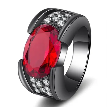 Индивидуальное Кольцо с красным Кристаллом Циркона Модная Вечеринка Дамы Производитель Оптовая Торговля  5