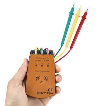 Индикатор определения последовательности фаз переменного тока, индикатор проверки детектора фазы, светодиодный звуковой сигнал, тестер последовательности фаз, фазометр VC850A  5