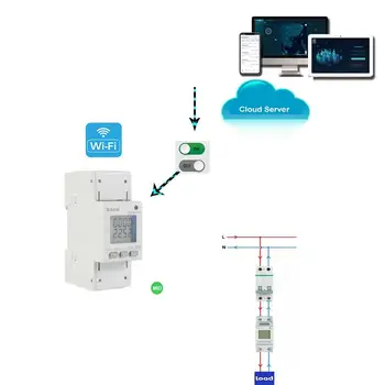 Интеллектуальный автоматический выключатель Wifi для учета энергии 1p 60a, беспроводной пульт дистанционного управления для дома  5