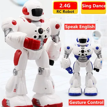 Интеллектуальный робот с дистанционным управлением Может петь, ходить, танцевать, программировать датчик жестов, боевой умный механический полицейский робот-игрушка  5