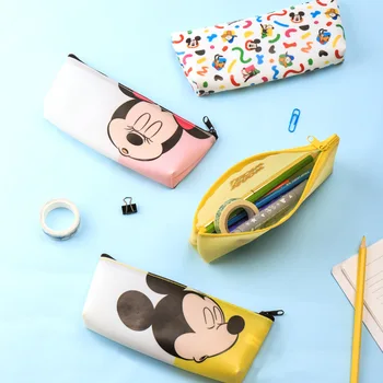 Канцелярские принадлежности с мультяшным Микки Маусом Disney, простой пенал для хранения на молнии для детей и школьников, подарки Kawaii Для детей  5
