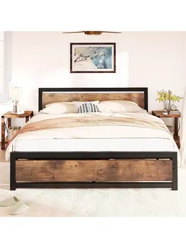 Каркас кровати с деревянным изголовьем и изножьем - Металлическая платформа, пружинный блок не требуется каркас кровати с изголовьем  5