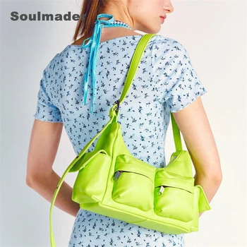 Карманная сумка через плечо, женская летняя дизайнерская сумка-хобо, новинка 2023 года, оптовая продажа, черный, слоновая кость  5