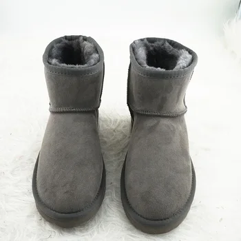 Классические зимние ботинки из натуральной кожи и натуральной шерсти, женские теплые зимние ботинки, Толстая теплая зимняя обувь, женские ботильоны, женские ботинки  5