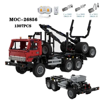 Классический строительный блок MOC-26856 Деревянный транспортный грузовик Сложной сборки 1307 шт. Модель Игрушки для взрослых и детей Подарок на день рождения  4