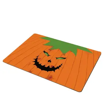 Коврик в виде тыквы на Хэллоуин, Праздничный декоративный коврик для входной двери, моющийся и многоразовый коврик для входной двери на открытом воздухе, Хэллоуин  5