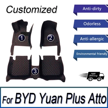 Ковры RHD для BYD Yuan Plus Atto 3 2021 2022 2023 Автомобильные коврики Аксессуары для интерьера Автомобилей Запчасти на заказ Водонепроницаемые  5