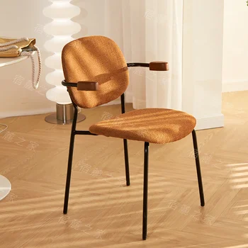 Кожаные стулья для гостиной и столовой Минималистичный Центр для прихожей Квартира для макияжа Кухня Современные стулья Скандинавская мебель для дома Sillas  5