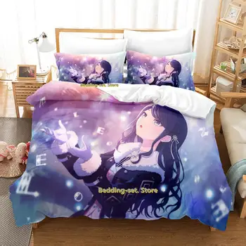 Комплект Постельных Принадлежностей Ichika Hoshino Single Twin Full Queen King Size Bed Set Для Взрослых И Детей Комплекты Пододеяльников для спальни С Принтом Аниме Комплект Простыней  5