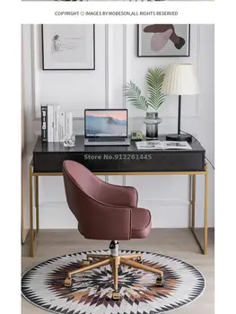 Компьютерное кресло Nordic для домашнего комфортного сидячего офиса, кресло с вращающейся спинкой, Современное простое Легкое Роскошное кресло для учебы  5