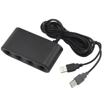 Конвертер игрового контроллера GC Поддержка беспроводного USB-адаптера Turbo и Shock Подключи и играй USB-конвертер-адаптер для WiiU/Switch/ПК  0