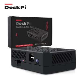 Корпус DeskPi Lite с платой расширения M.2 SATA SSD с кнопкой питания Радиатор с вентилятором PWM для Raspberry Pi 4B  4