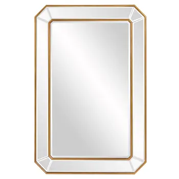 Красивое настенное зеркало в коричневой рамке размером 24 x 24 дюйма - идеально подходит для любого домашнего декора!  5
