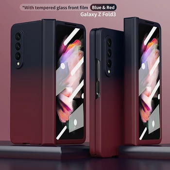 Креативный градиентный цветной чехол для телефона Samsung Galaxy Z Fold3, чехол с пленочной петлей, защищающий откидную крышку экрана 